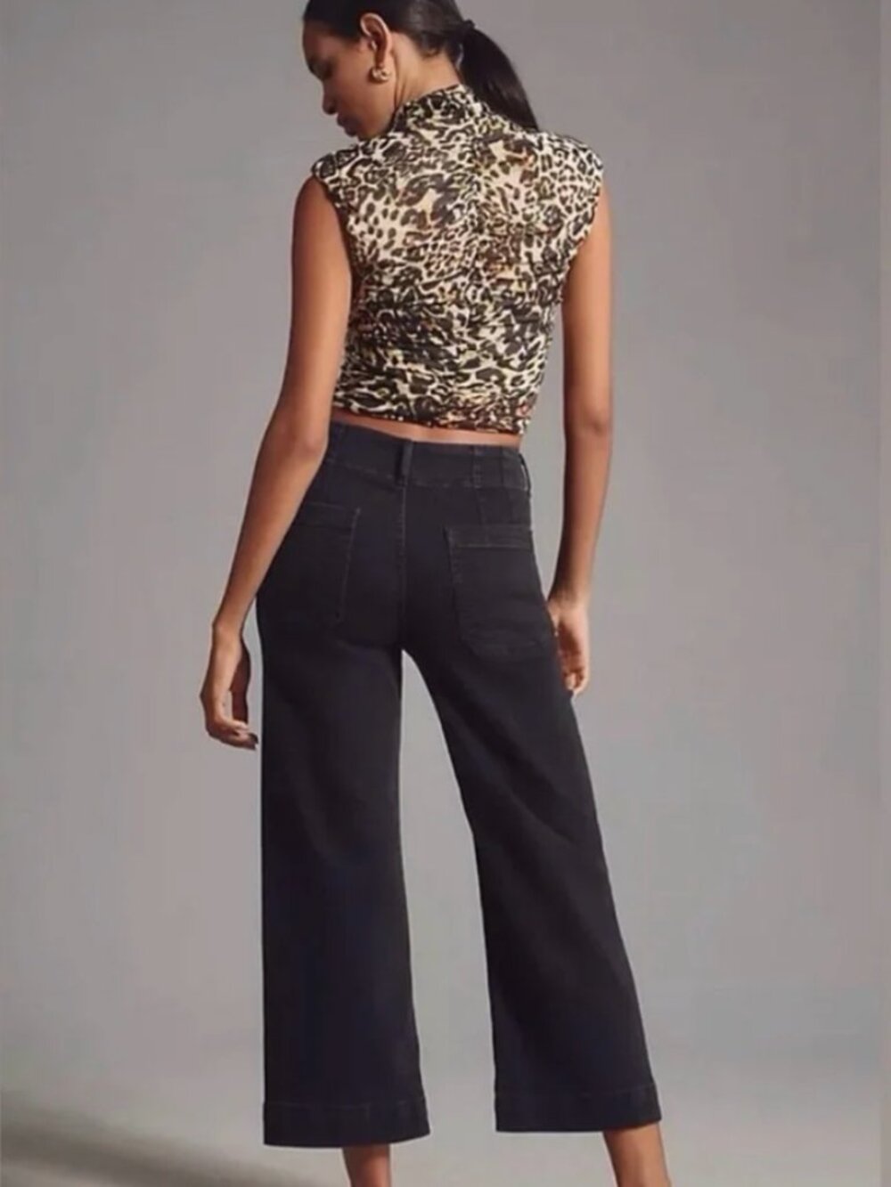 Anthropologie Pilcro The Skipper Cropped Stretch Black Jean - Size 30 - Sailor - Picture 2 of 4